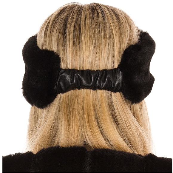 Apparis Eleni Faux Fur Headband in Noir